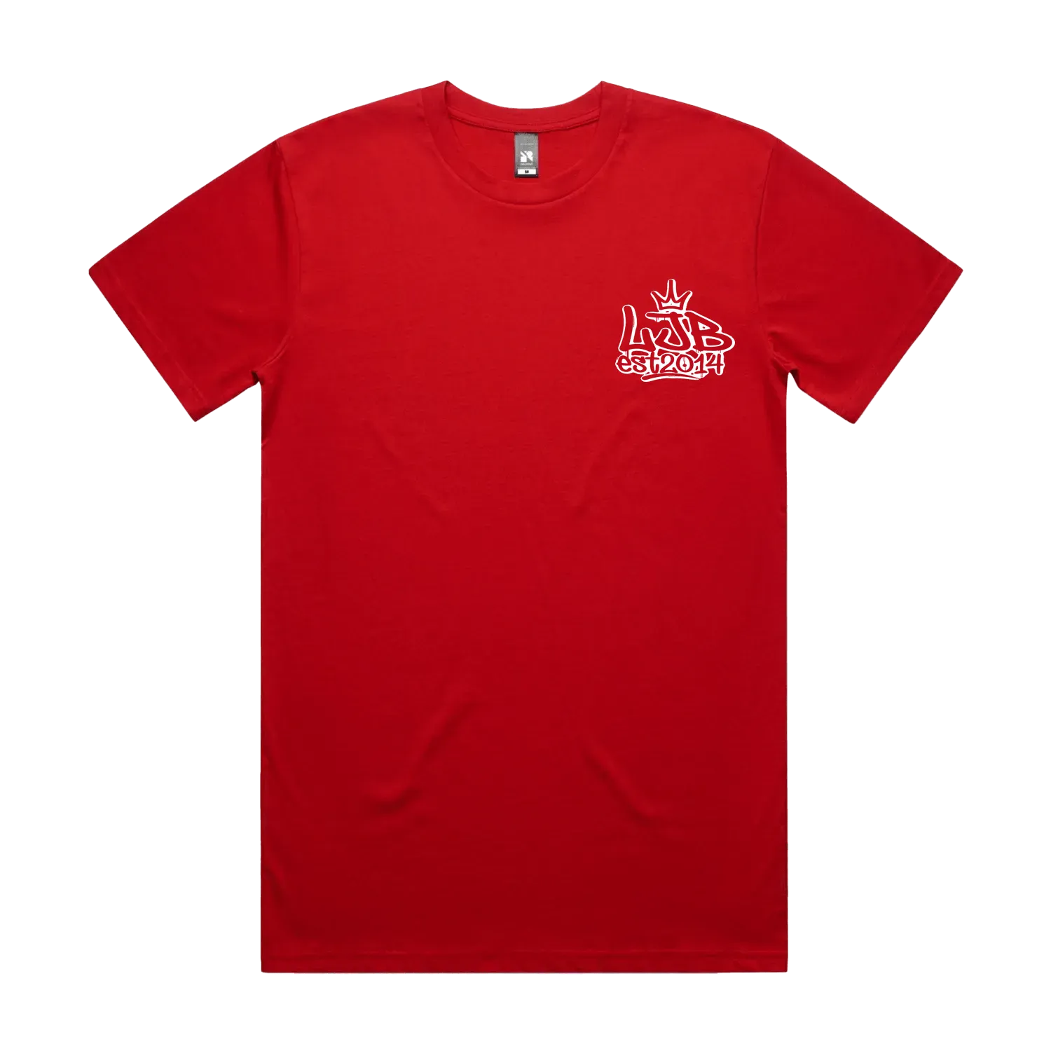 Red front flat lay